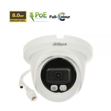 Dahua Telecamera Dome IP 8Mp Full-Color - IPC-HDW2849TM-S-IL (2.8mm)