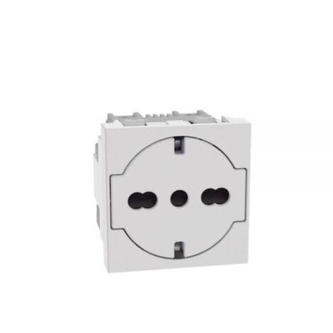 Bticino MatixGo Presa flat unel shuko P40 2 P+T 16 A 250 Va.c Bianco - JW4140A16F