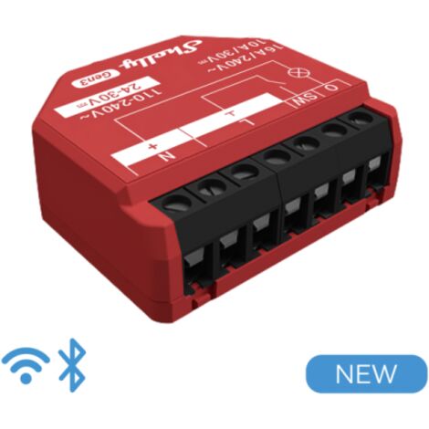 Shelly Rele Smart 16A AC/DC Wi-Fi/BT/Matter - SHELLY 1PM GEN3