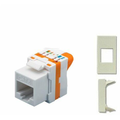 TechLy presa di rete RJ45 UTP Cat.6 tooless + Legrand Vela bianca