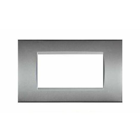 Mapam ART Placca 4 posti grigio chiaro tecnopolimero T1 compatibile Living International - 8004-04