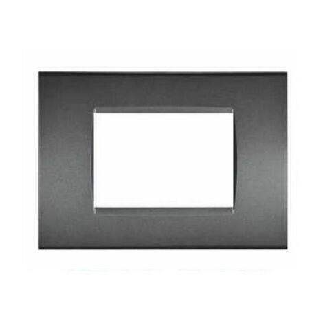 Mapam ART Placca 3 posti grigio scuro tecnopolimero T1 compatibile Living International - 8003-08