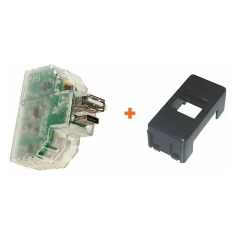 Fanton caricatore USB A+C incasso compatibile Gewiss System nero - 82893-SN