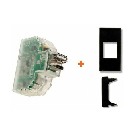 Fanton caricatore USB A+C incasso compatibile Legrand Vela nera - 82893-VN
