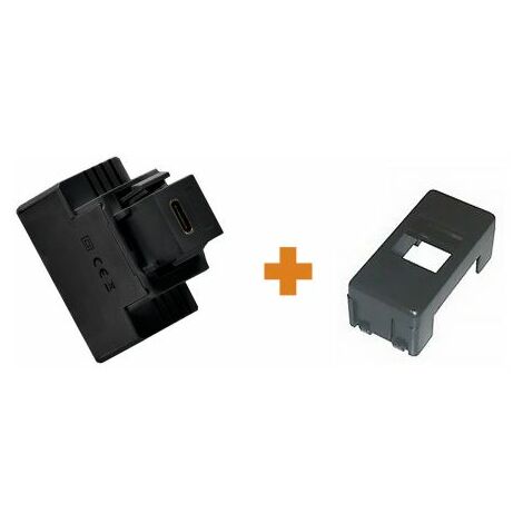 Fanton caricatore 1 USB-C 3A Ricarica rapida 18W da incasso Gewiss System nera - 82902