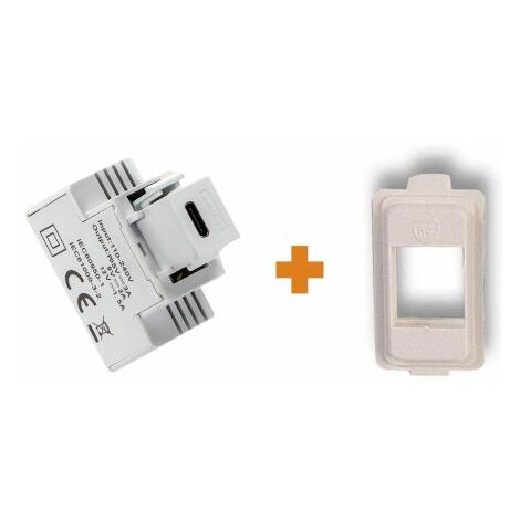 Fanton caricatore 1 USB-C 3A Ricarica rapida 18W da incasso Bticino Magic - 82901