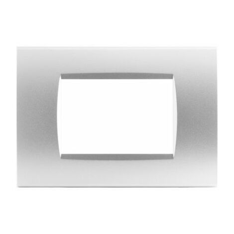Mapam Placca 3 posti Grigio chiaro compatibile Bticino Living International - ART 8003-04