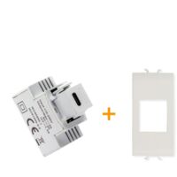 Fanton caricatore 1 USB-C 3A Ricarica rapida 18W Compatibile Gewiss Serie Chorus Bianco - 82901
