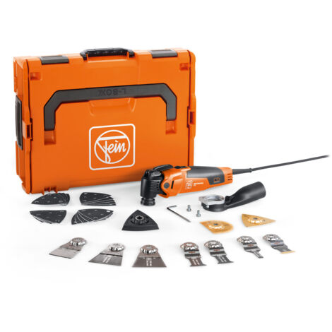 Fein Multimaster MM 500 Plus Top Multifunktionswerkzeug 350 W Starlock Plus ( 72296770000 ) + 31 tlg. Zubehör Set + L-Boxx