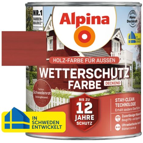 Alpina Wetterschutz-Farbe deckend schwedenrot 2,5L - 951207