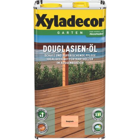 Xyladecor Douglasien-Öl, Geruchsmildes Pflegeöl zum Schutz und Auffrischung von Douglasien-Holz im Außenbereich, 5 l