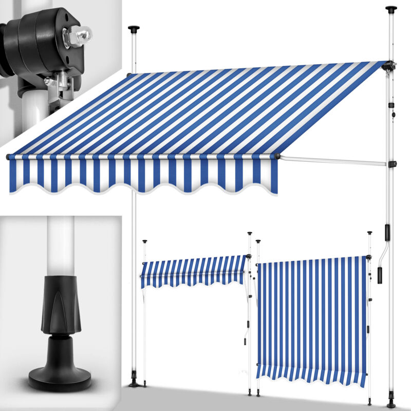markise neigungswinkel mit kurbel verstellbar Sekey Klemmmarkise ohne Bohren in 150350 cm Breite, 130 cm Ausfall, 0   sekeymall