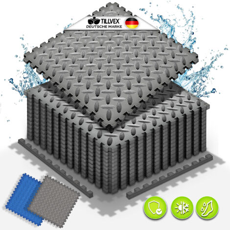 tillvex® Pool Bodenschutzmatte Blau - 12 Stück  Unterlegmatte für Pool & Planschbecken  Poolmatte Bodenmatte Outdoor  Poolunterlage Bodenschutz Matten wärmeisolierend  Whirlpool Bodenfolie weich