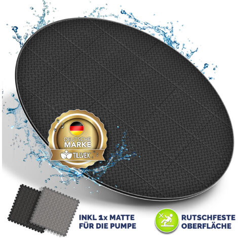 tillvex® Whirlpool Unterlage rund 240cm Grau Bodenmatte Poolunterlage Matte für Outdoor Whirlpools Thermo Bodenschutzmatte Pool Untergrund Bodenschutz Bodenplatte schützt & isoliert