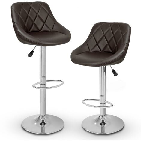 TRESKO® 2er Set Barhocker Barstuhl Tresenhocker Küchenhocker Hocker Loungesessel 2x braun