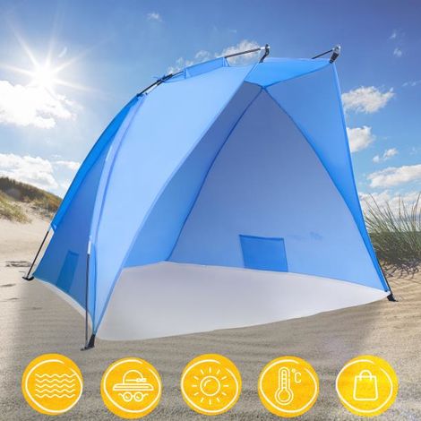 Strandzelt Kunststoff Campingzelt Sonnenschutz Windschutz Klappbar Grün PLAYA 