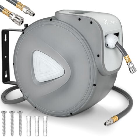 Druckluftschlauch Aufroller Automatik Luft Schlauchtrommel Abroller 1/4" 20m+2m 