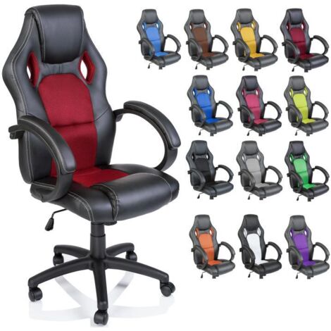TRESKO® Racing Chefsessel Bürostuhl Drehstuhl Sportsitz Bürosessel Schreibtischstuhl schwarz / grau