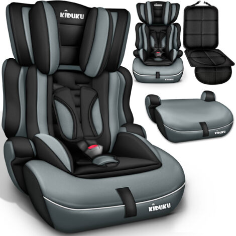 KIDUKU® Autokindersitz Kinderautositz Autositz Kindersitz 9-36kg Gruppe 1+2+3 Schwarz/Grau