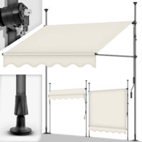 tillvex Balkonmarkise Gelenkarm Markise Klemmmarkise Sonnenmarkise Balkon ohne Bohren Sand 300 cm