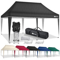 tillvex Pavillon 3x6m - mit 6 Seitenwänden Blau wasserdicht Pop-Up Faltpavillon höhenverstellbar Gartenzelt UV Schutz 50+ Partyzelt mit Tasche für Garten