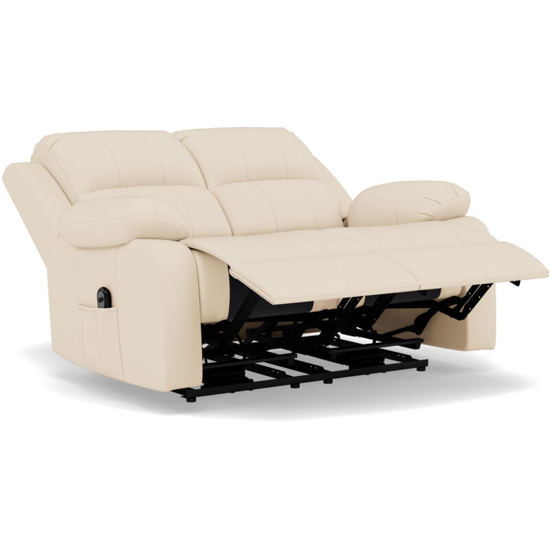 Canapé 2 Places Relax électrique En Velours Côtelé Beige LUNANO
