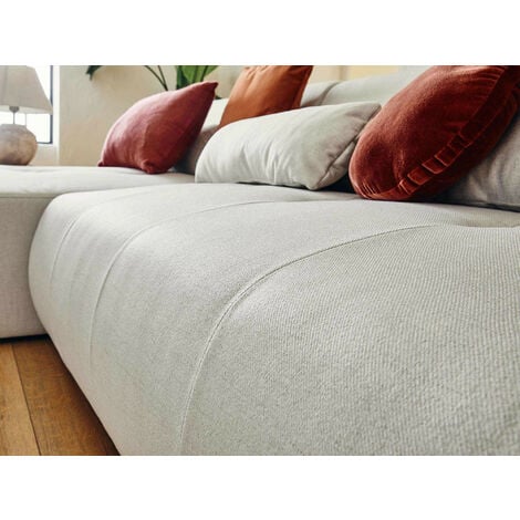 Onyx - canapé panoramique d'angle droit 7 places - en tissu - beige