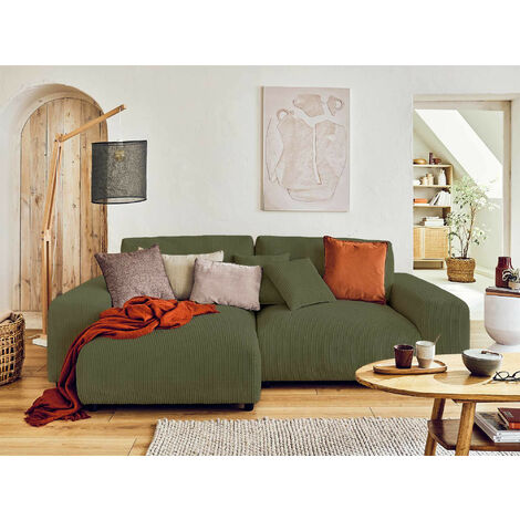Lisa Design – Canapé d'angle réversible 4 places – Velours côtelé 100% polyester – Structure bois massif – Confort optimal pour moments de détente (1/5)