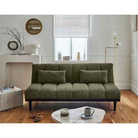 Bestmobilier – Canapé convertible clic-clac 2 places – Velours côtelé 100% polyester – Dimensions couchage 112 x 186 cm – Design contemporain (1/5)