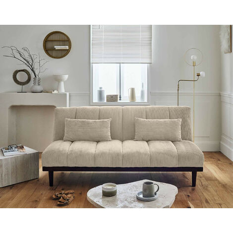 Bestmobilier – Canapé convertible clic-clac 2 places – Velours côtelé – Dimensions couchage 112x186 cm – Style contemporain (1/5)