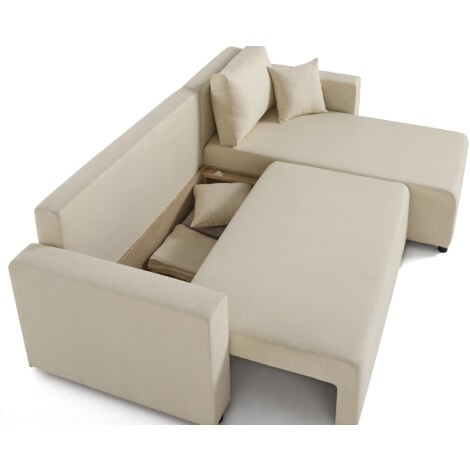Regala - canapé d'angle réversible - 4 places - convertible avec coffre - en tissu