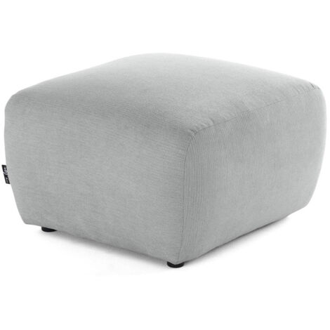Sorrente - pouf - en tissu texturé - gris clair (1/5)