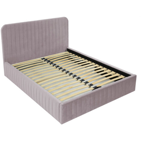 Stuart - lit coffre - 160x200 cm - sommier inclus - en velours - rose (1/5)
