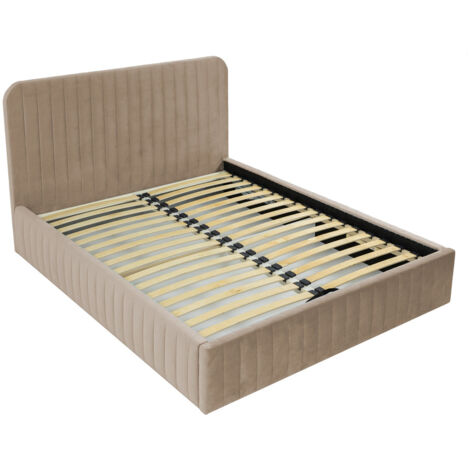 Stuart - lit coffre - 180x200 cm - sommier inclus - en velours - latte (1/5)