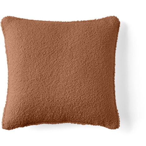 Topaze - coussin - en tissu bouclette - 40x40 cm - terracotta (1/5)