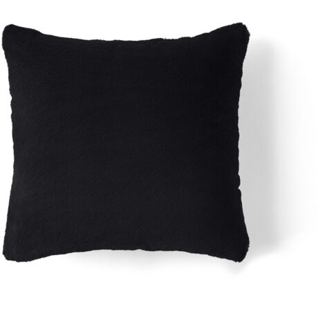 Crocus - coussin - en fausse fourrure - 35x35 cm - noir (1/4)