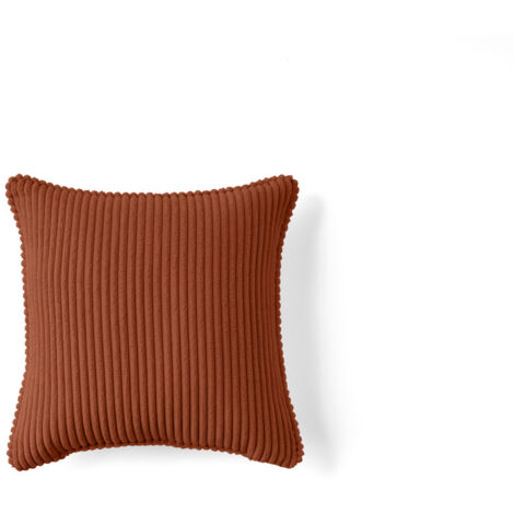 Topaze - coussin - en velours côtelé - 40x40 cm - terracotta (1/5)