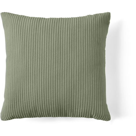 Selma - coussin - en velours côtelé - 60x60 cm - vert sauge (1/4)