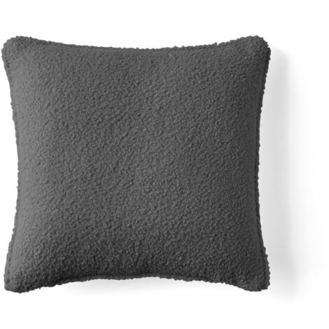 Topaze - coussin - en tissu bouclette - 40x40 cm - gris (1/5)