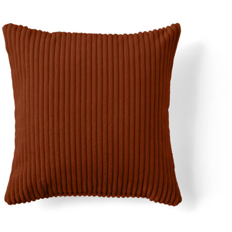 Rune - coussin - en velours côtelé - 37x37 cm - terracotta (1/4)