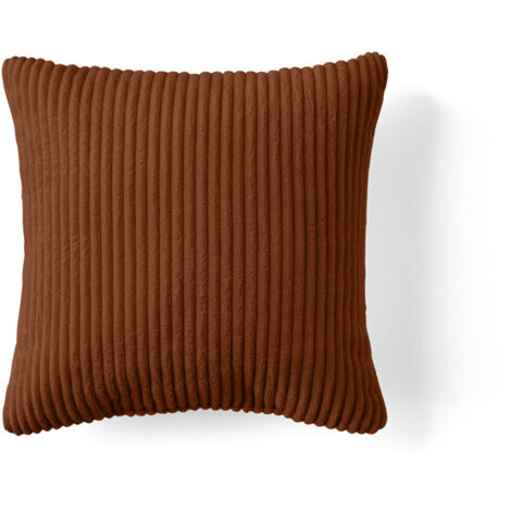 Pivoine - coussin - en velours côtelé - 35x35 cm - terracotta (1/4)