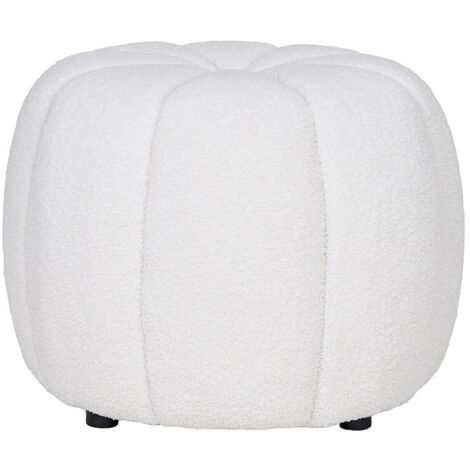Helda - pouf - en tissu bouclette - ecru (1/5)