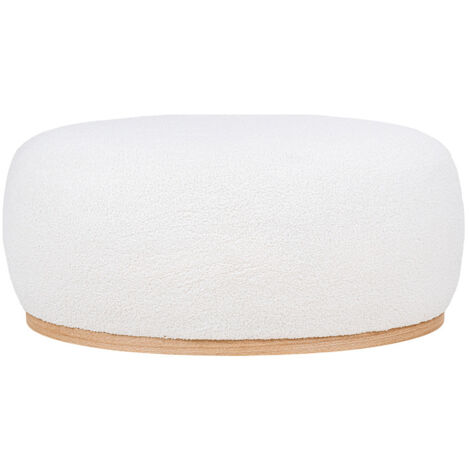 Amy - pouf - en tissu bouclette - blanc (1/5)
