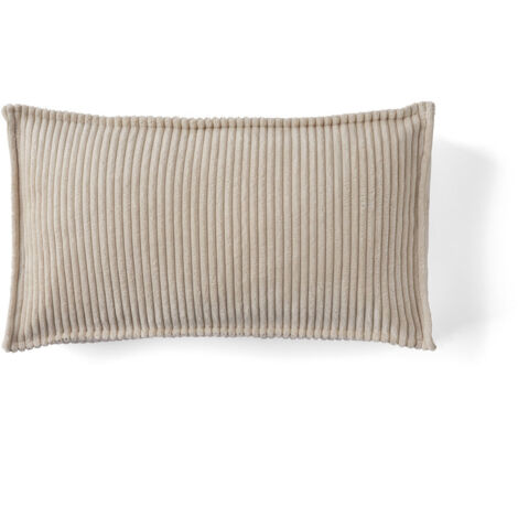 Lisa Design – Coussin d'allaitement en velours côtelé 32x57 cm – Garnissage 92% polyester – Finition passepoil – Beige