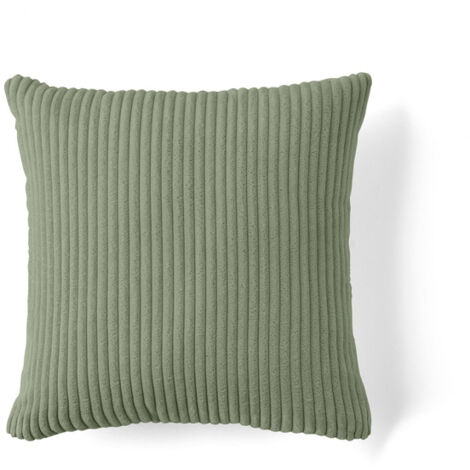 Selma - coussin - en velours côtelé - 40x40 cm - vert sauge (1/4)