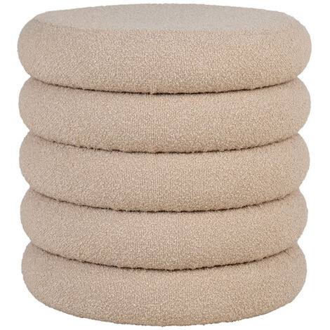 Marely - pouf - en tissu bouclette - beige (1/4)