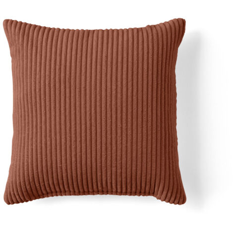 Colombine - coussin - en velours côtelé - 40x40 cm - terracotta (1/4)