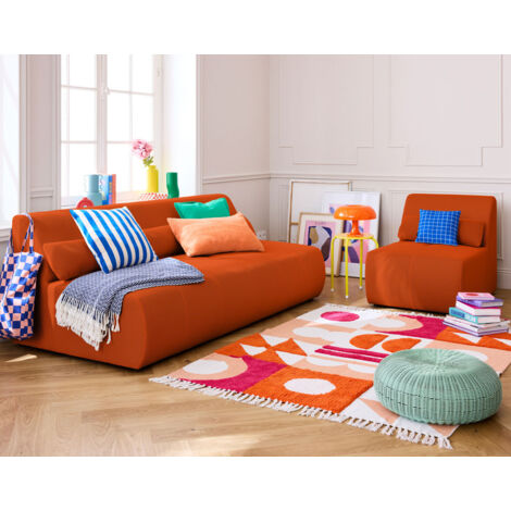Lisa Design – Fauteuil relax sans accoudoirs en tissu mailles 3D – Confort ergonomique – Dimensions 75x67x96 cm – Poids 24 kg – Fabrication européenne (1/5)