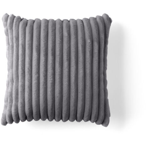 Colombine - coussin - en velours côtelé grosses côtes - 40x40 cm - gris (1/4)