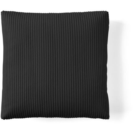 Colombine - coussin - en velours côtelé - 54x54 cm - noir (1/4)